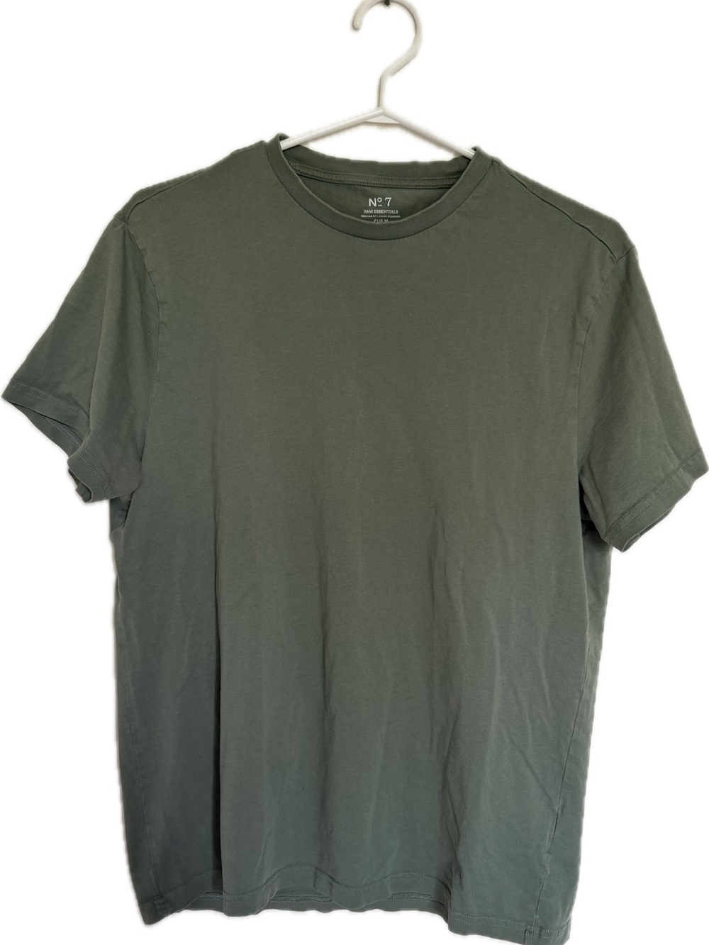 No. 7 H&M Essentials Men’s Olive Green Cotton T-Shirt Medium
